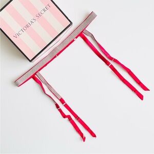Victoria’s secret red bling shine strap Garter Belt